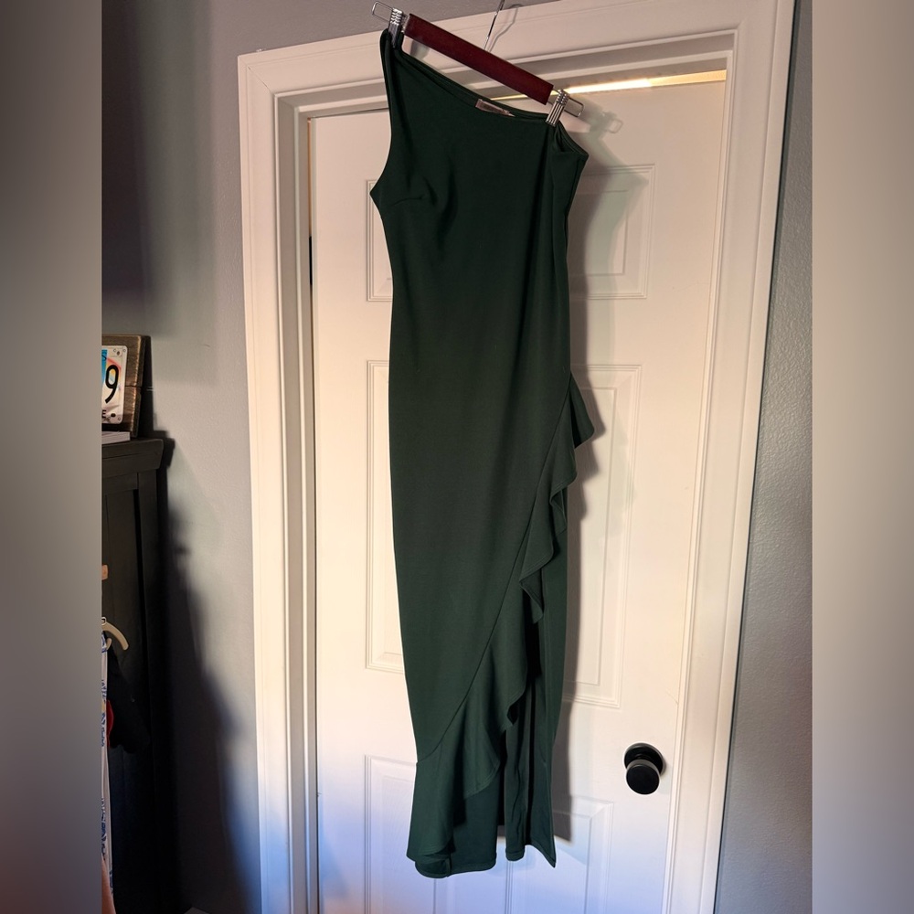 Chic One Shoulder Green Dress